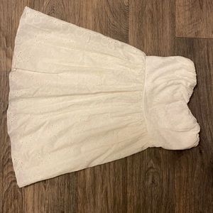 White Strapless Lace Dress